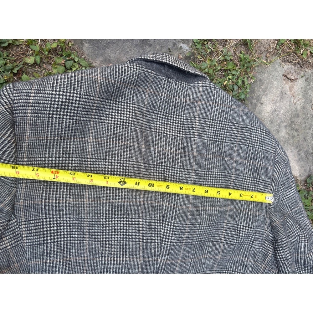 Vintage Bill Blass Camel Hair Blazer Mens 38R Gray Plaid Sport Coat - Picture 15 of 15